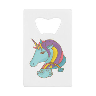 Pastel Unicorn Kredietkaart Flessenopener