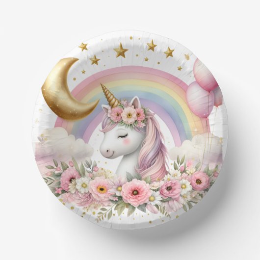 Pastel Unicorn Papieren Kommen (Voorkant)