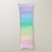 Pastel Unicorn Rainbow Waterverf Dream #1 Lichaamskussen (Achterkant (Verticaal))