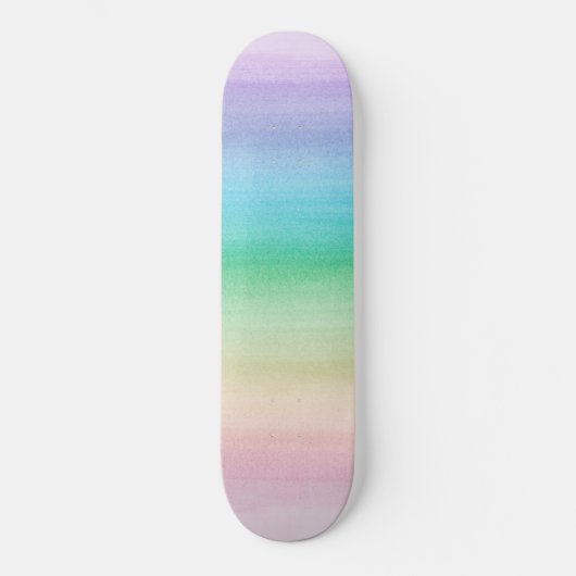 Pastel Unicorn Rainbow Waterverf Dream #1 Skateboard (Voorkant)