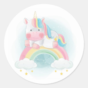  pastel Unicorn Ronde Sticker