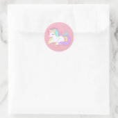 Pastel unicorn ronde sticker (Tas)