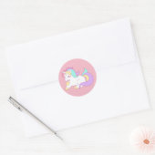 Pastel unicorn ronde sticker (Envelop)