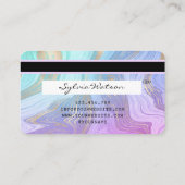 pastel unicorn rose liquide marbre d'or carte de c (Dos)