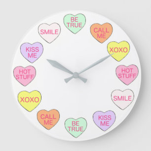 Pastel Valentijnsdag Snoep Conversation Hearts Grote Klok