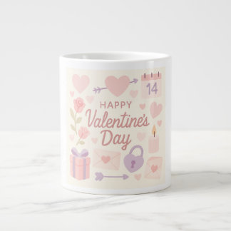 Pastel Valentine's Day Mug  Extra Grote Beker