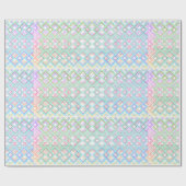 Pastel veelkleurige roze groen geometrisch cadeaupapier (Vlak)