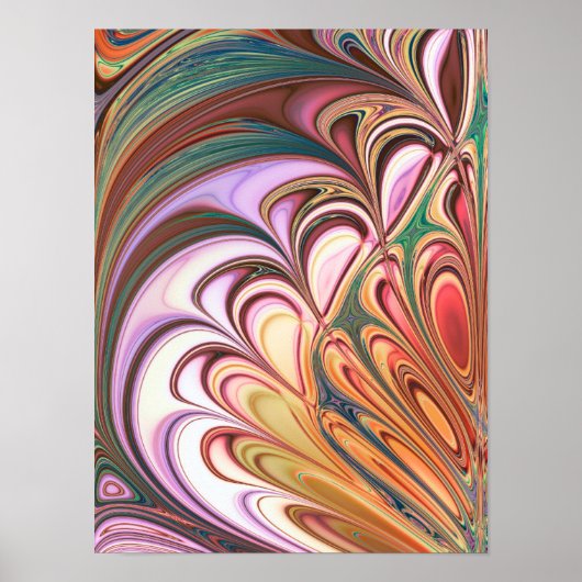 Pastel Veer FRACTAL Poster (Voorkant)