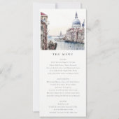 Pastel Venice Italie Canaux Aquarelle Carte Menu (Devant)
