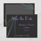 Pastel Veren Abstract Aangepaste SAVE THE DATE Aankondigingskaart (Voorkant / Achterkant)