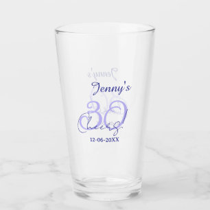 Pastel verjaardag 30 jaar paarse elegante naam da glas