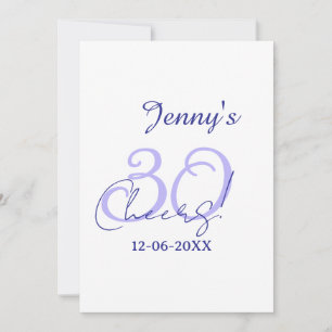 Pastel verjaardag 30ste verjaardag paars elegant n kaart
