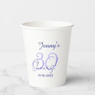 Pastel verjaardag 30ste verjaardag paarse elegante papieren bekers