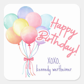 Pastel Verjaardagsballonnen Sticker