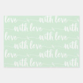 Pastel Vert Avec Feuilles De Papier Enveloppant Am (Devant 3)