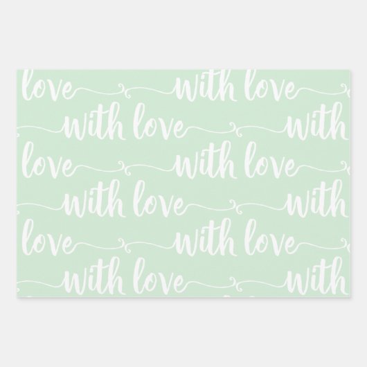 Pastel Vert Avec Feuilles De Papier Enveloppant Am (Devant 3)