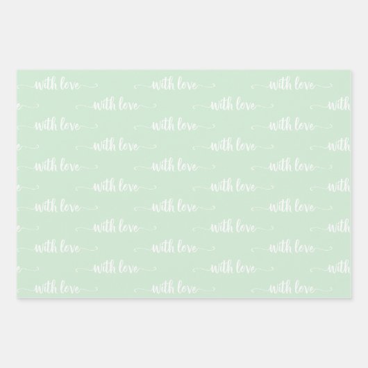 Pastel Vert Avec Feuilles De Papier Enveloppant Am (Devant)