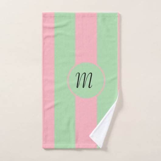 Pastel vert et rose (Serviette à main)