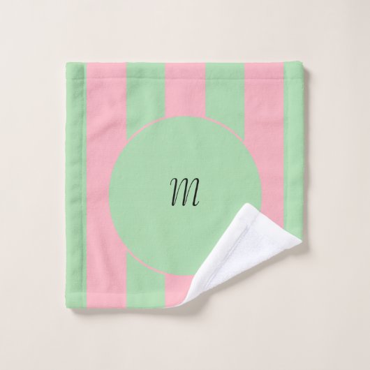 Pastel vert et rose (Gant de toilette)