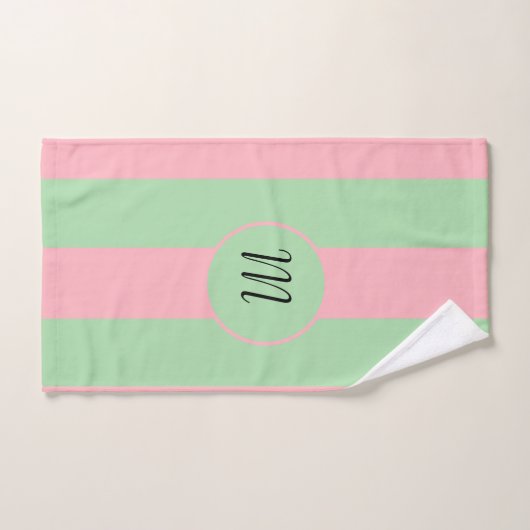 Pastel vert et rose (Serviette à main)