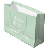 Pastel Vert Joyeux Anniversaire Grand Sac Cadeau M (Devant Angle)