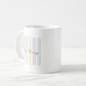 Pastel Verticale Strepen Script Naam Koffiemok (Voorkant links)
