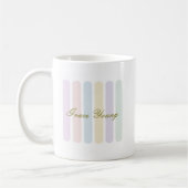 Pastel Verticale Strepen Script Naam Koffiemok (Links)