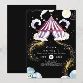 Pastel Vibrant Circus Verjaardag Kaart (Voorkant / Achterkant)