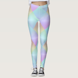 Pastel Vierkantjes Patroon Leggings