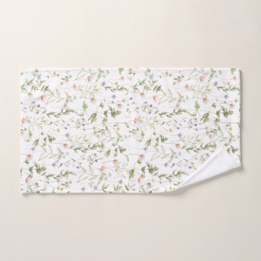 Pastel Vintage Fleurs Douche Rideau (Serviette à main)