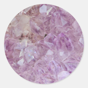 Pastel Violet Crystal Quartz Ronde Sticker