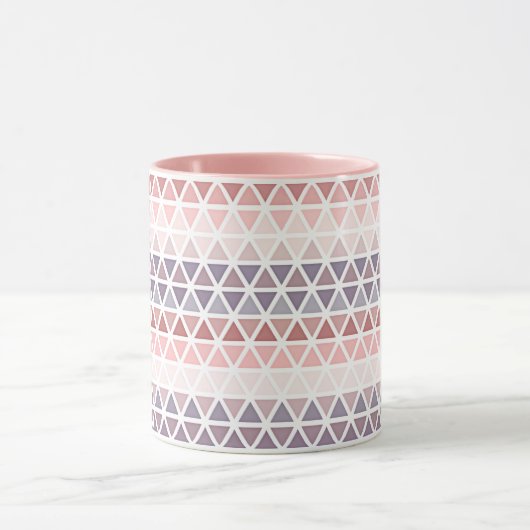 Pastel Violet Paarse Roze Mauve Driehoek Patroon Mok (Midden)