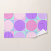 Pastel violet rose Aqua géométrique forme circulai (Serviette à main)