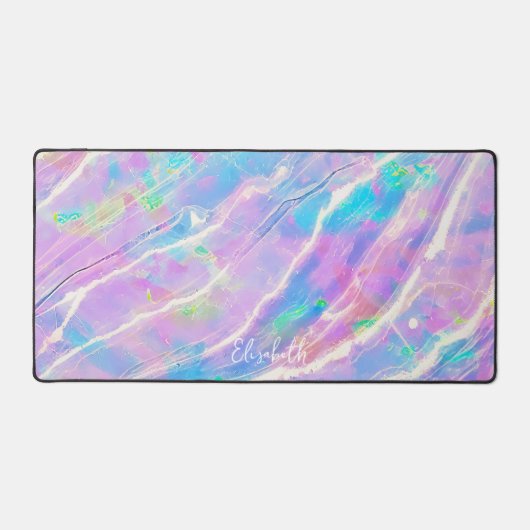 Pastel violet rose et Turquoise Nom du marbre holo (Recto)