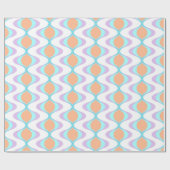 Pastel Violet Sinaasappel Aqua Blue Ogee White Wav Cadeaupapier (Vlak)