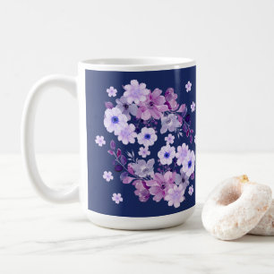Pastel Violet Waterverf Flowers Koffiemok