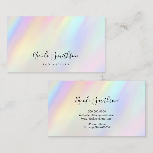 pastel visitekaartje (Voorkant / Achterkant)