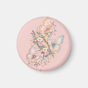 Pastel Vlinder Verjaardags Tuin Magneet