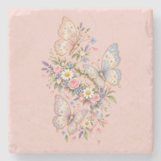 Pastel Vlinder Verjaardags Tuin Stenen Onderzetter