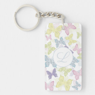 Pastel vlinders foto sleutelhanger