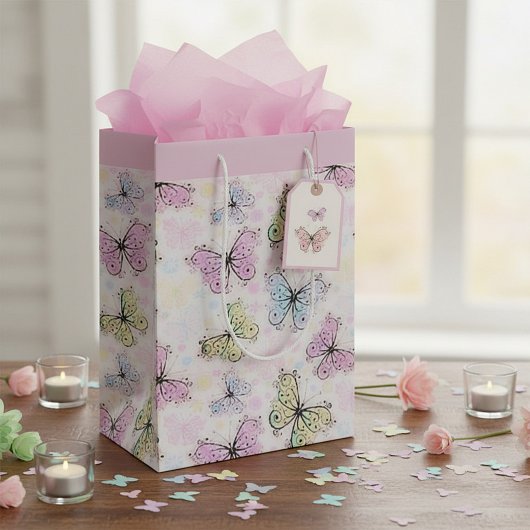 pastel vlinders medium cadeauzakje