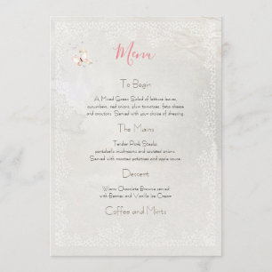 Pastel vlinders ontwerp, bruiloft menu