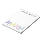 Pastel Vlinders Op Maat Gepersonaliseerd Notitieblok (Gedraaid)