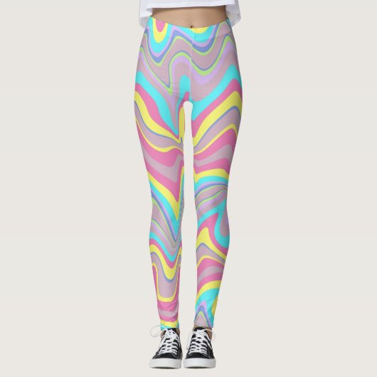 Pastel vloeiende golven leggings (Voorkant)