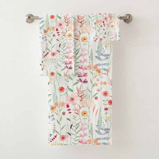 Pastel Vloertuinpatroon Bad Handdoek (Insitu)