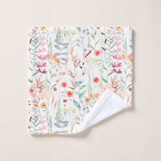 Pastel Vloertuinpatroon Bad Handdoek (Wasdoekje)