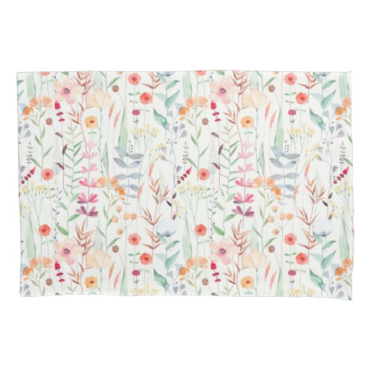 Pastel Vloertuinpatroon Kussensloop (Voorkant)
