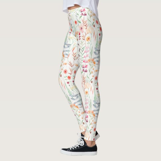 Pastel Vloertuinpatroon Leggings (Links)