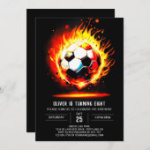 Pastel Voetbal Digitale Kinderen Verjaardag Kaart (Voorkant / Achterkant)