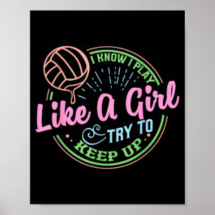 Pastel Volleybal Citaat Ontwerp Voor Zelfverzekerd Poster